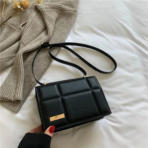 Square Shoulder Bag Solid Pu Leather Crossbody Bags For Women