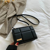 Square Shoulder Bag Solid Pu Leather Crossbody Bags For Women