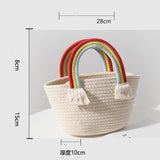 Rainbow Cotton Summer Women's Handbag Bohemian Vacation Beach Bag