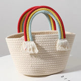 Rainbow Cotton Summer Women's Handbag Bohemian Vacation Beach Bag