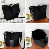 Canvas Shoulder Bag Large Tote Unisex School Bag