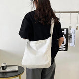 Canvas Shoulder Bag Large Tote Unisex School Bag