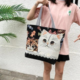 Canvas Shoulder Bag Women Fashionable Shopping Bags Large-capacity Handbag Tote