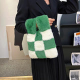 Faux Fur Shoulder Bag Plush Totes Evening Clutches