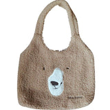 Embroidered Lamb Hair Shoulder Bag for Girls, Autumn/Winter, Large Capacity