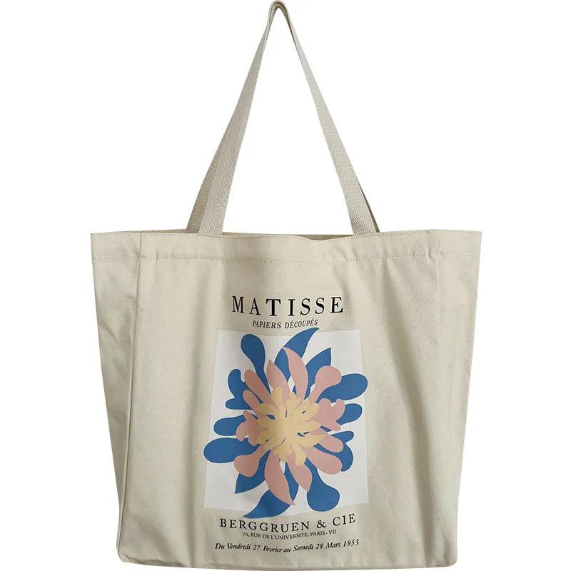 Women's Printed Canvas Shoulder Bag Large Capacity Handbag