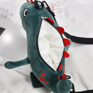 Cute Dinosaur Plush One-Shoulder Messenger Bag for Girls