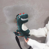 Cute Dinosaur Plush One-Shoulder Messenger Bag for Girls