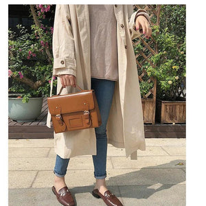 PU Leather Messenger Bag Retro Girls Handbags Women Large Capacity