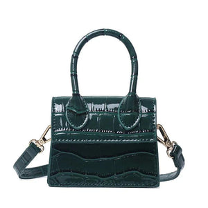 Women's Crocodile Shoulder Bag PU Leather Clutch Messenger Bag