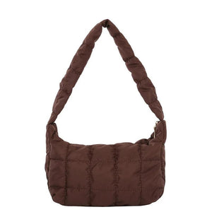 Women's Rhombus Shoulder Bag with Embroidered Design