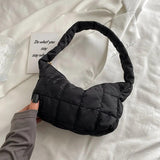 Women's Rhombus Shoulder Bag with Embroidered Design