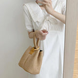 Summer Women Purse Handbags Straw Chain Ladies Woven Shoulder Bags