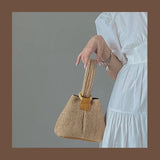 Summer Women Purse Handbags Straw Chain Ladies Woven Shoulder Bags