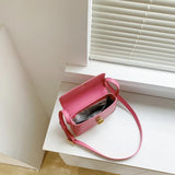 Women Small Square Bag Ins Handbag PU Leather Ladies Crossbody Shoulder Bag