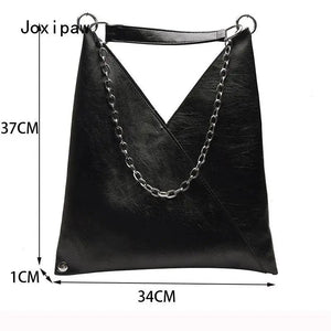 Vintage PU Leather Shoulder Bag for Women Large Capacity Tote