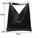 Vintage PU Leather Shoulder Bag for Women Large Capacity Tote