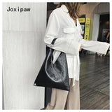 Vintage PU Leather Shoulder Bag for Women Large Capacity Tote