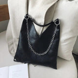 Vintage PU Leather Shoulder Bag for Women Large Capacity Tote