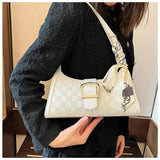 Plaid Quilted Crossbody Handbag