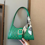 Plaid Quilted Crossbody Handbag