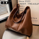 PU Leather Shoulder Bag for Women Large Capacity Zipper Handbag