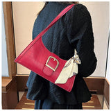 Crocodile Pattern Women's Shoulder Bag Scarf Crossbody Bag