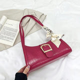 Crocodile Pattern Women's Shoulder Bag Scarf Crossbody Bag