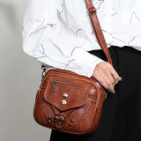 Vintage Chest Crossbody Bag Multifunctional PU Leather Sling Waist Pack