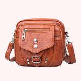 Vintage Chest Crossbody Bag Multifunctional PU Leather Sling Waist Pack