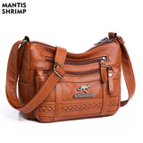 Vintage PU Leather Messenger Bag Large Capacity Casual Handbag