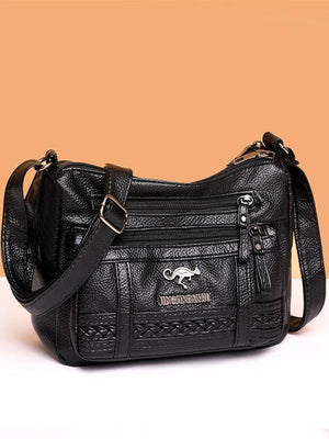 Vintage PU Leather Messenger Bag Large Capacity Casual Handbag