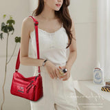 Vintage PU Leather Messenger Bag Large Capacity Casual Handbag