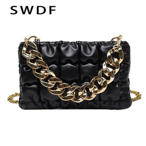 Chain Crossbody Shoulder Bag Soft PU Leather Winter Handbags Sac A Main
