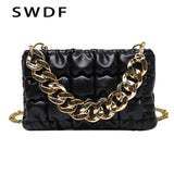 Chain Crossbody Shoulder Bag Soft PU Leather Winter Handbags Sac A Main