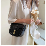 Vintage Small Saddle Bag Women's Crossbody Handbag Lock Flap Purse