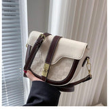 Vintage Small Saddle Bag Women's Crossbody Handbag Lock Flap Purse