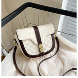Vintage Small Saddle Bag Women's Crossbody Handbag Lock Flap Purse