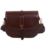 Vintage Solid Saddle Bag High PU Leather Women's Handbag