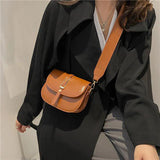 Vintage Solid Saddle Bag High PU Leather Women's Handbag