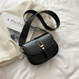 Vintage Solid Saddle Bag High PU Leather Women's Handbag