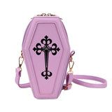 Gothic Crossbody Coffin Shape Bag for Halloween Theme Party