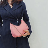 PU Leather Handbag Women Underarm Bag Retro Solid Ladies Handbags