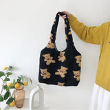 Lambswool Shoulder Bag Plush Tote Cartoon Shopper Handbag Large Capacity
