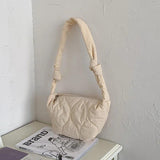 Vintage Pleated Women Bag Casual Nylon Dumplings Bag