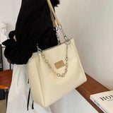 Large Capacity Shoulder Bags Women Underarm Chain Tote Bag All-match PU Leather