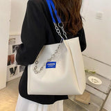 Large Capacity Shoulder Bags Women Underarm Chain Tote Bag All-match PU Leather