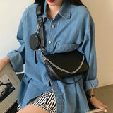 2pcs Women PU Leather Shoulder Bag Crossbody Handbag