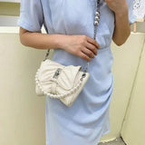 Retro Women's Chain Shoulder Bag PU Leather Underarm Tote Purse Handbags