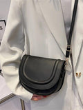 Women's Pu Leather Saddle Shoulder Crossbody Bag Tote